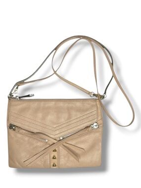 Botkier New York Trigger Nude Beige Studded Leather Crossbody Convertible
